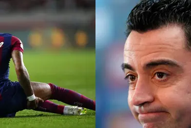 The Brazilian winger had a problem during the first half.