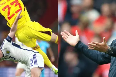 The defender had to be replaced during the match between Scotland and Spain.