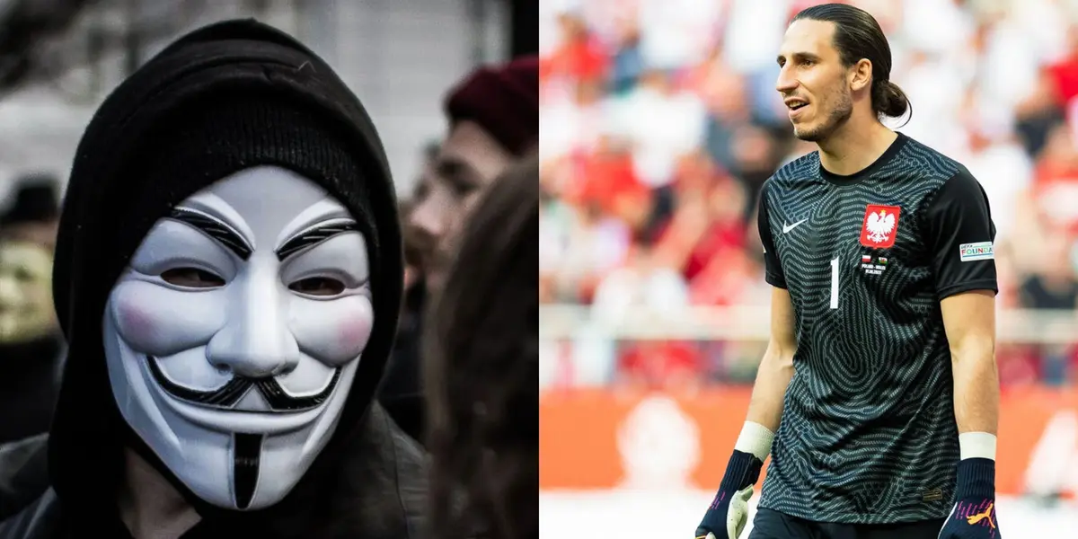 The Polish player caught the attention of fans for having his face covered.