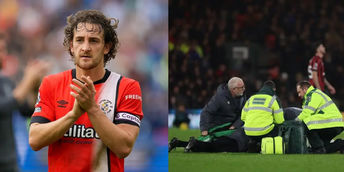 Tom Lockyer, skipper of Luton Town, had to be assisted by doctors on the field.