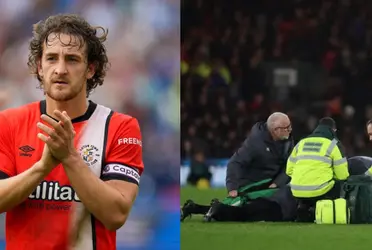 Tom Lockyer, skipper of Luton Town, had to be assisted by doctors on the field.